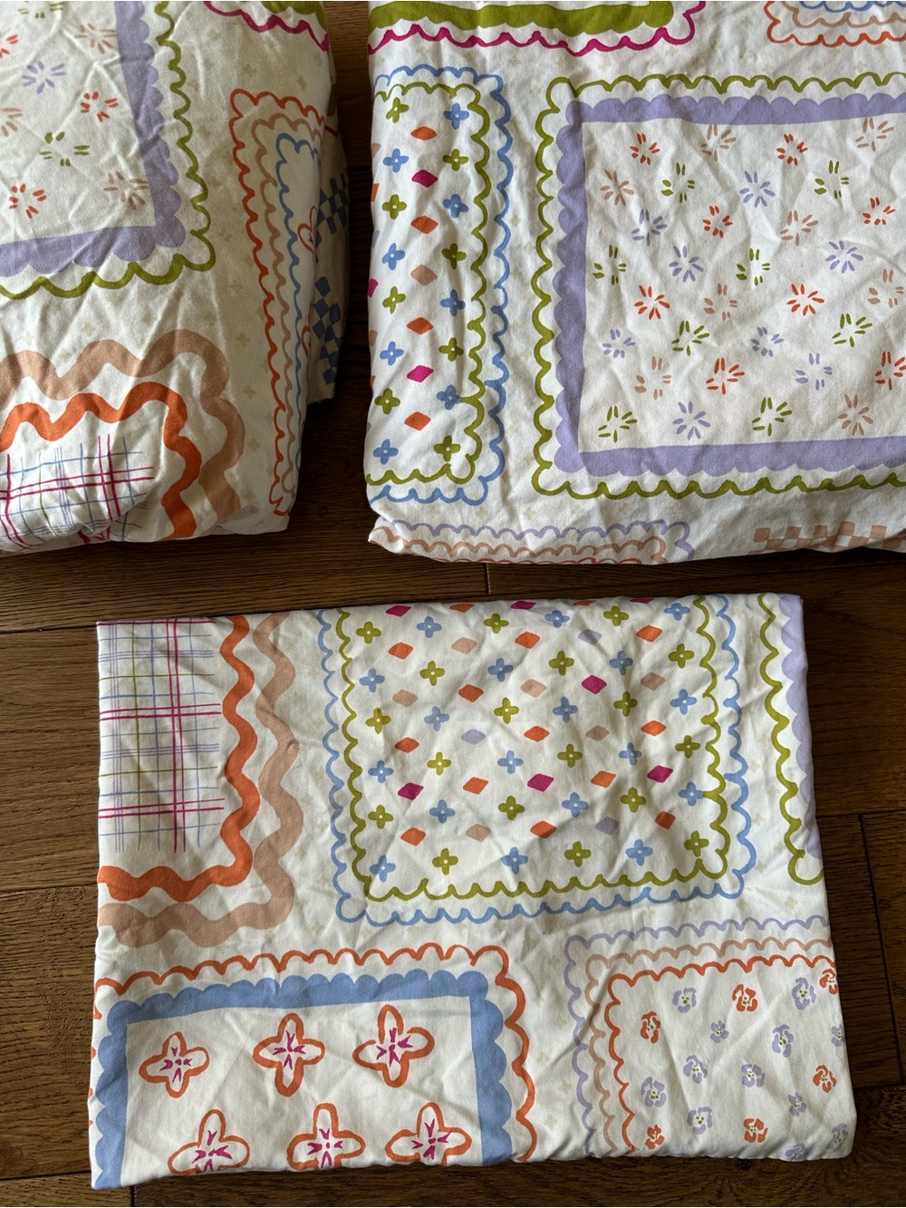 Brooklinen Queen Sheet Set Fun Colorful Floral Patchwork Print 100% Cotton - Picture 3 of 6